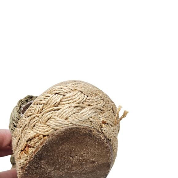 Stuart Weitzman 8 Espadrille Sandal Ankle Strap Coastal Boho Braided straw - Picture 2 of 6